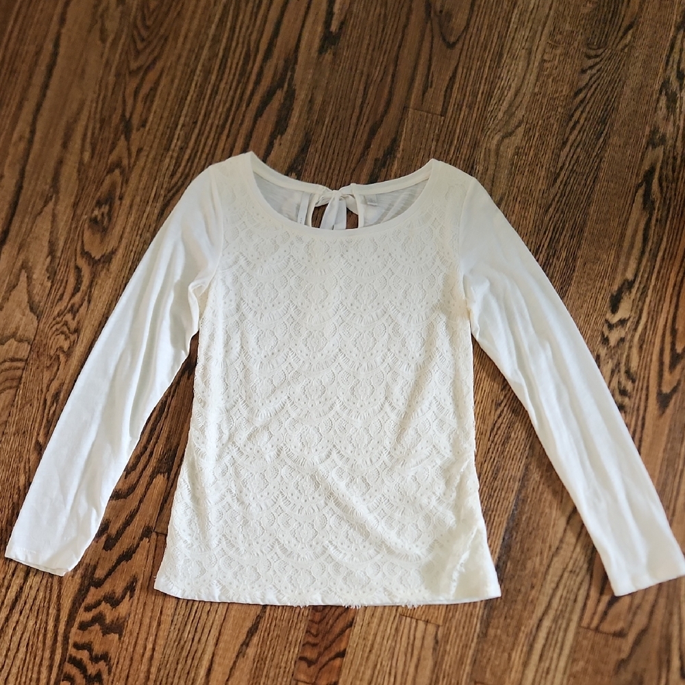 Off-White Lace Women's Blouse Size Small